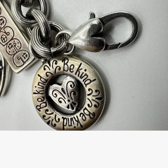 Brighton Silver Charm Bracelet with Heart and Peace Charms - Picture 13 of 13
